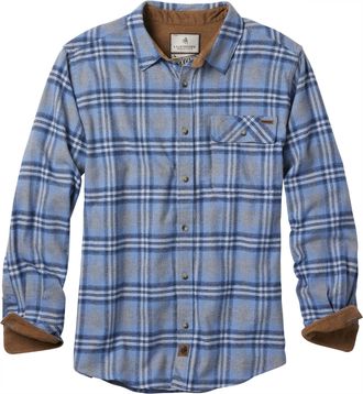 Legendary Whitetails Mens Buck Buck Camp Flannel Shirt, Long Sleeve Plaid Button Down Casual Shirt for Men with Corduroy Cuffs, Mayberry Plaid, 3X-Large Tall