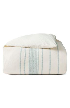 Coyuchi Rippled Stripe Organic Cotton Duvet Cover in Undyed W/Surf at Nordstrom, Size King/california King