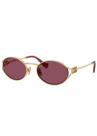 Miu Miu Round-frame Sunglasses - Gold - One Size
