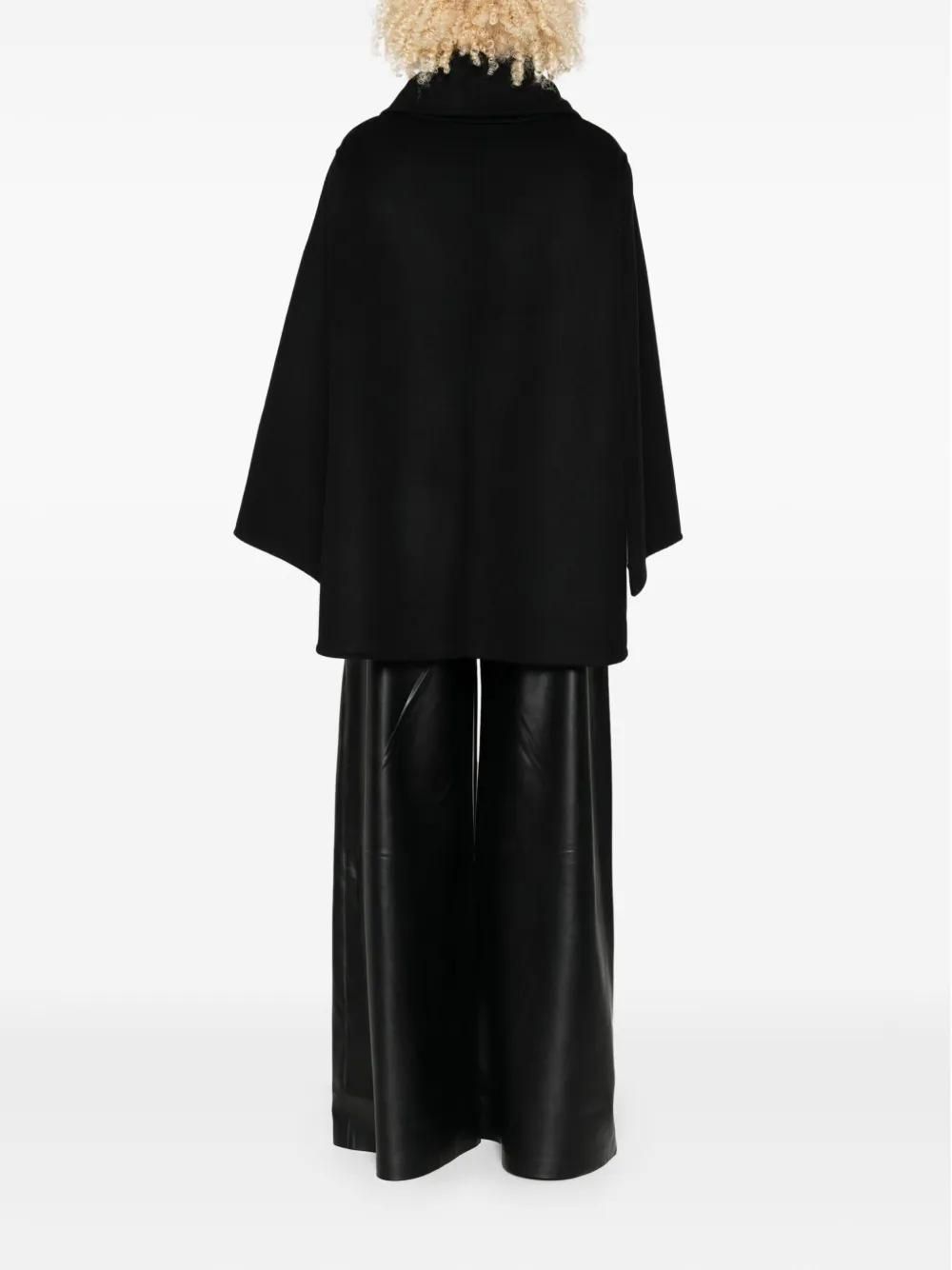 【NOTHING WRITTEN】Vegetable Leather Pea Coat Black Vegetable leather pea coat (Black) - Nothing written
