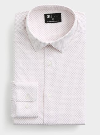 Le 31 Mens Pink micro-flower shirt Modern fit