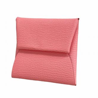 Herm&egrave;s Brique Rose Confetti Chevre Myzore Leather Coin Purse/Coin Case (Pre-Owned)