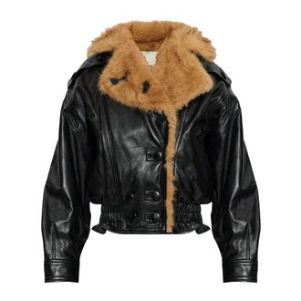 Isabel Marant Valina Leren Jas - Dames - Jassen - Zwart - Maat: 2XS Leer