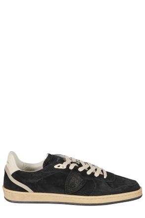 Philippe Model Daim Noir PGAL Low Calf Leather Low-Top Sneakers