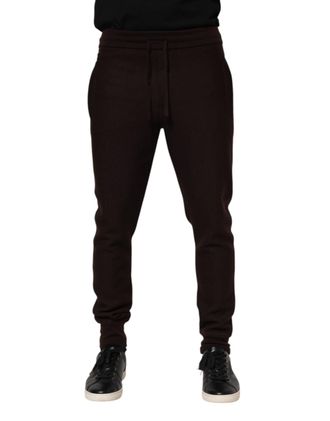 Dolce & Gabbana Brown Cashmere Men Jogger Sweatpants Pants Silk