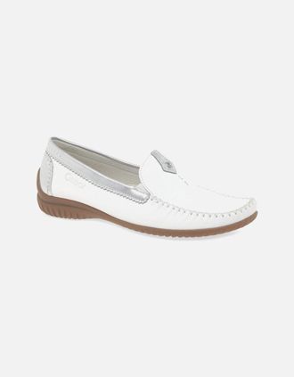 Gabor Womens California Sporty Womens Moccasins - White - Size: 3.5