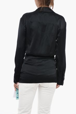 Off-white Camicia In Satin TWIST Con Drappeggio Off-White