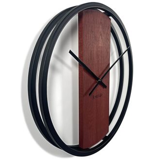 OEM Reloj De Pared De Madera Loft Oval Caoba 50 Cm