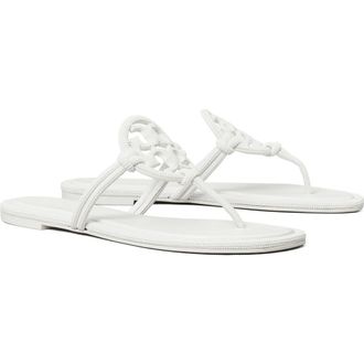 Tory Burch Miller Knotted Pav&eacute; Thong Sandal in Optic White at Nordstrom, Size 10.5