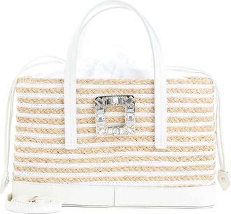 Roger Vivier Skate Straw Shopping Bag