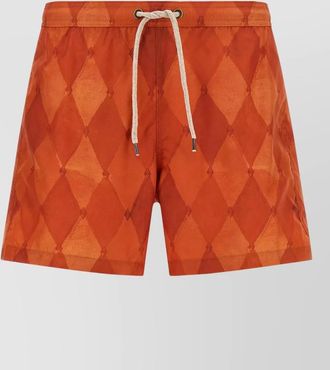 Ballantyne swim shorts elastic waistband button and pocket