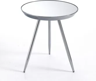 Oresteluchetta Tavolino comodino design metallo cromato vetro specchio Irvine Chrome