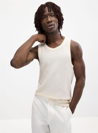 Le 31 Mens Openwork knit Tank Top Comfort fit