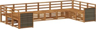 vidaXL Conjunto De Sof&aacute;s De Exterior 7 Uds. Natural Vidaxl