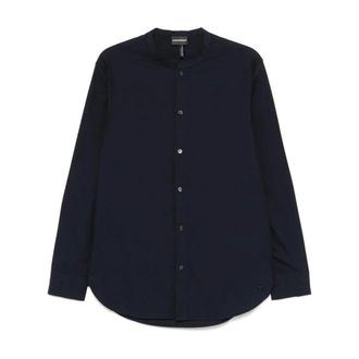 Emporio Armani Casual Shirts, male, Blue, M, Casual Cotton Shirt