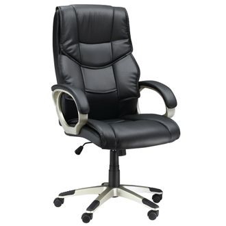 HOMCOM Executive Office Chair Faux Leather Computer Desk Chair w/ Wheel Black | TJ Hughes
