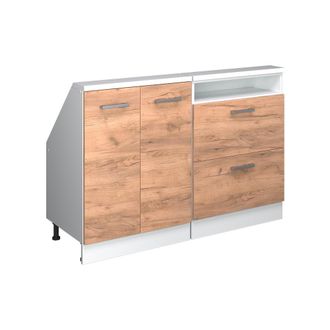 Vicco Armario De Cocina Para Techo Inclinado R-line, Oro Potencia Roble/blanco, 120 Cm Lote De 2, Vicco