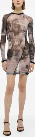 Helmut Lang Abito corto con stampa - Toni neutri