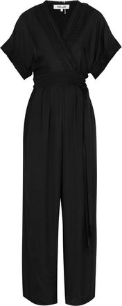 Diane Von Fürstenberg Diane Von Furstenberg Dechen Wide-leg Satin Jumpsuit - Black - M (UK12 / M)