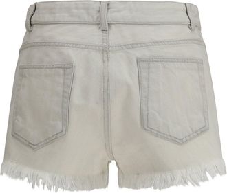 Rick Owens Womens Shorts Temple Bias Cutoffs Denim Milk Cotton Bermuda
