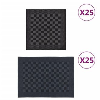 vidaXL Juego De Pa&ntilde;os 50 Unidades Algod&oacute;n Negro Y Gris Vidaxl