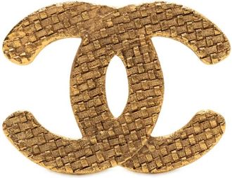 Chanel 1980-1990 CC Gold Plated Woven Brooch costume brooch
