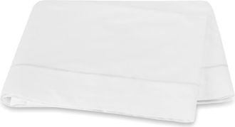 Matouk Bergamo 500 Thread Count Cotton Percale Flat Sheet in White at Nordstrom, Size Full