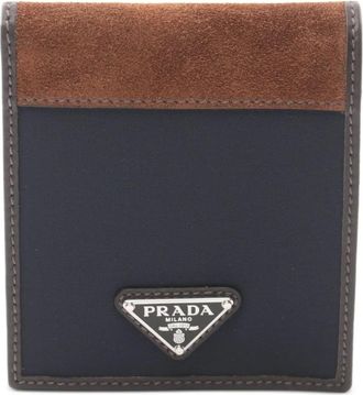 Prada Portafoglio con inserti in pelle scamosciata anni 2020 - Blu