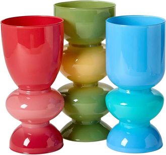 Tozai Home Home Set Of 3 Mixed Color Glass Vases