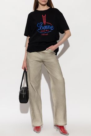 Loewe T-shirt With A Crumpled Effect, Womens, Black