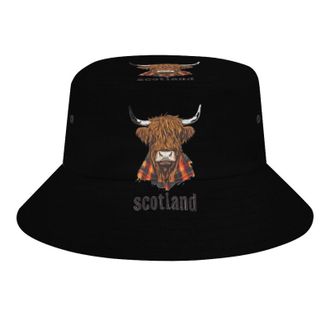 Generic Scottish Highland Cow Bucket Hat for Women Men Fashion Fishermans Cap Summer Outdoor Hats