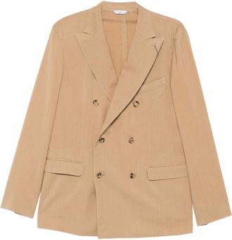 Boglioli Blazers, male, Beige, Size: 2XL Double-breasted Peak-lapel Blazer