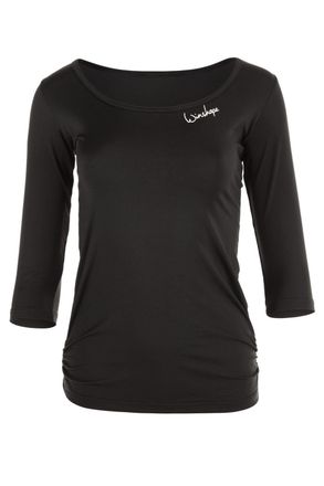Winshape 3/4-Arm-Shirt WINSHAPE figurbetontes &frac34;-Arm Shirt AET107, Damen, Gr. XXL, schwarz, 80% Polyester, 20% Elasthan, U-Boot-Ausschnitt, Shirts 3/4-Arm-Shirt
