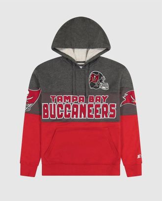 Starter Mens Tampa Bay Buccaneers Pullover Hoodie In Grey And Red
