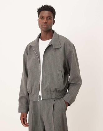 Asos Giacca stile blouson oversize elegante color antracite in coordinato-Grigio