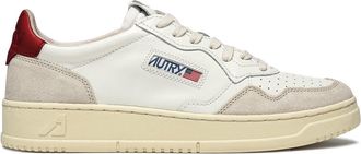 Autry White Medalist Red Trim Sneakers