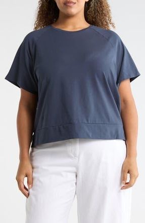 Eileen Fisher Organic Cotton Stretch Jersey Knit T-Shirt in Ocean at Nordstrom Rack, Size 1 X