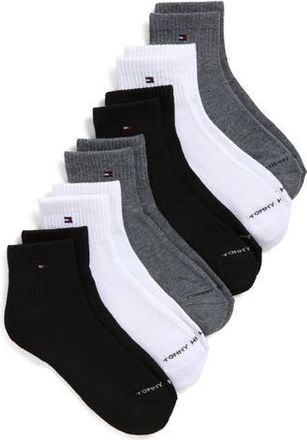 Tommy Hilfiger 6-Pack Athletic Quarter Length Socks in Grey Assorted at Nordstrom Rack