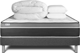 VITALIT Pack colch&oacute;n gris muelles y viscoel&aacute;stica 140 x 190