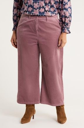 Seasalt Cornwall Asphodel Crop Wide Leg Corduroy Pants in Elderberry at Nordstrom, Size 22 Us