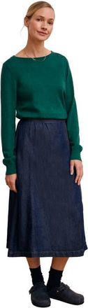 Celtic & Co. Midi Wrap A-Line Denim Skirt in Indigo Rinse Wash at Nordstrom, Size 14