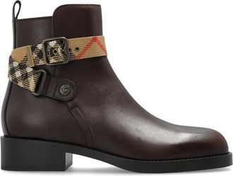 Burberry Schoenen, Dames, Bruin, 39 EU, Leer, Huntley Enkellaarsjes met Hak