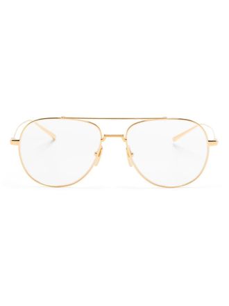 Dita Eyewear metal pilot-frame glasses - unisex - Metal - 58 - Gold