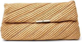 Think Royln Embrace Clutch in Beige/Beige Luxe & Raffia at Nordstrom