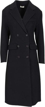 P.A.R.O.S.H. Double-breasted Wool Blend Coat - Dames - Mantel - Blauw - S - Wol - Jassen
