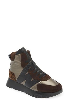 Wonders Fashion High-Top Sneaker in Brown Maroon Leo Combo at Nordstrom, Size 9.5-10Us