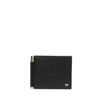 Tom Ford Wallets & Cardholders, male, Black, ONE SIZE, Small Grain Leather Money Clip Wallet