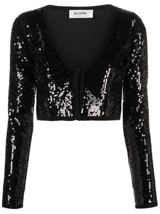 Blugirl Vest verfraaid met pailletten - Zwart