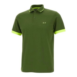 Sun 68 Polo Shirts, male, Green, Size: 3XL Stripe Fluo Polo