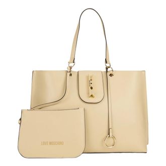 Love Moschino Bolso Tote con Detalles Met&aacute;licos - Bags - Mujer - Beige - ONE SIZE